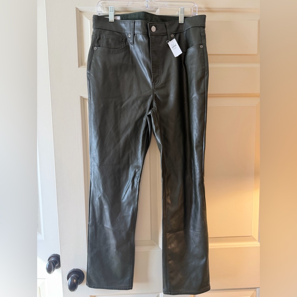 Gap NWT faux leather vintage slim high rise pant size 31 brown